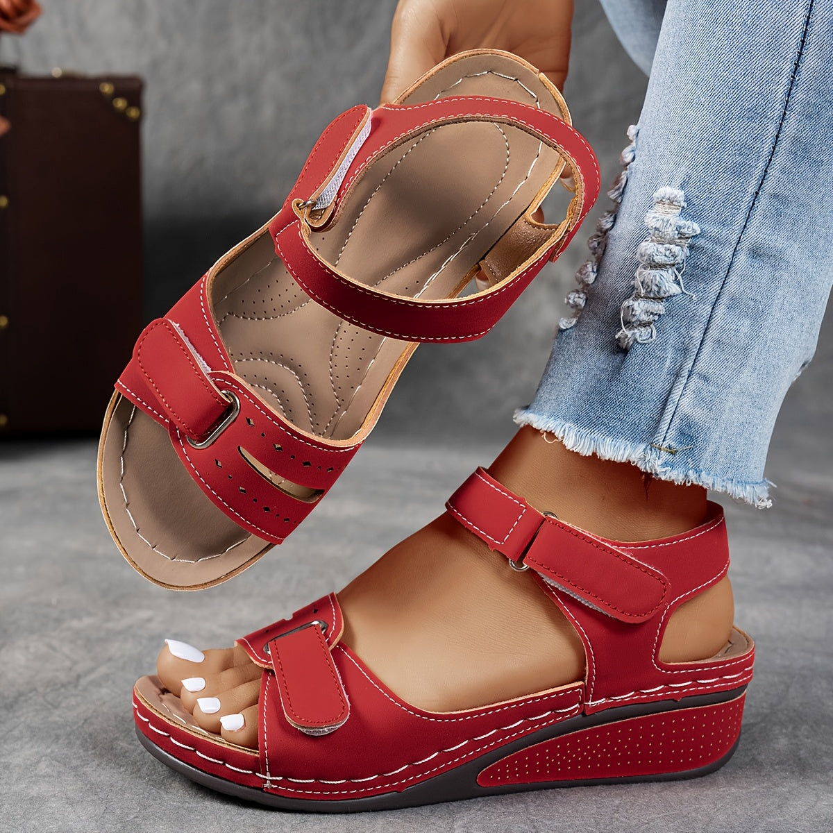 Women’s Orthopedic Comfort Sandals – Adjustable Straps, Cushioned Wide Fit Summer Shoes