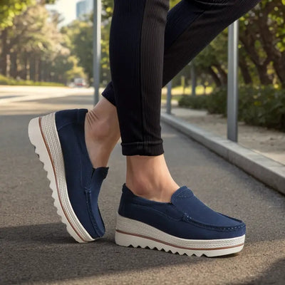Women’s Wide Fit Orthopedic Suede Leather Shoes – Comfortable Walking & Casual Supportive Footwear
