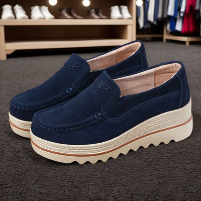 Women’s Wide Fit Orthopedic Suede Leather Shoes – Comfortable Walking & Casual Supportive Footwear