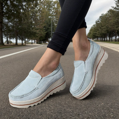 Women’s Wide Fit Orthopedic Suede Leather Shoes – Comfortable Walking & Casual Supportive Footwear