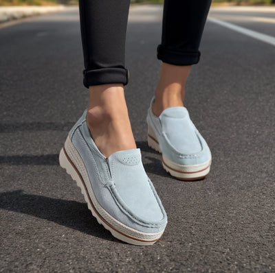 Women’s Wide Fit Orthopedic Suede Leather Shoes – Comfortable Walking & Casual Supportive Footwear