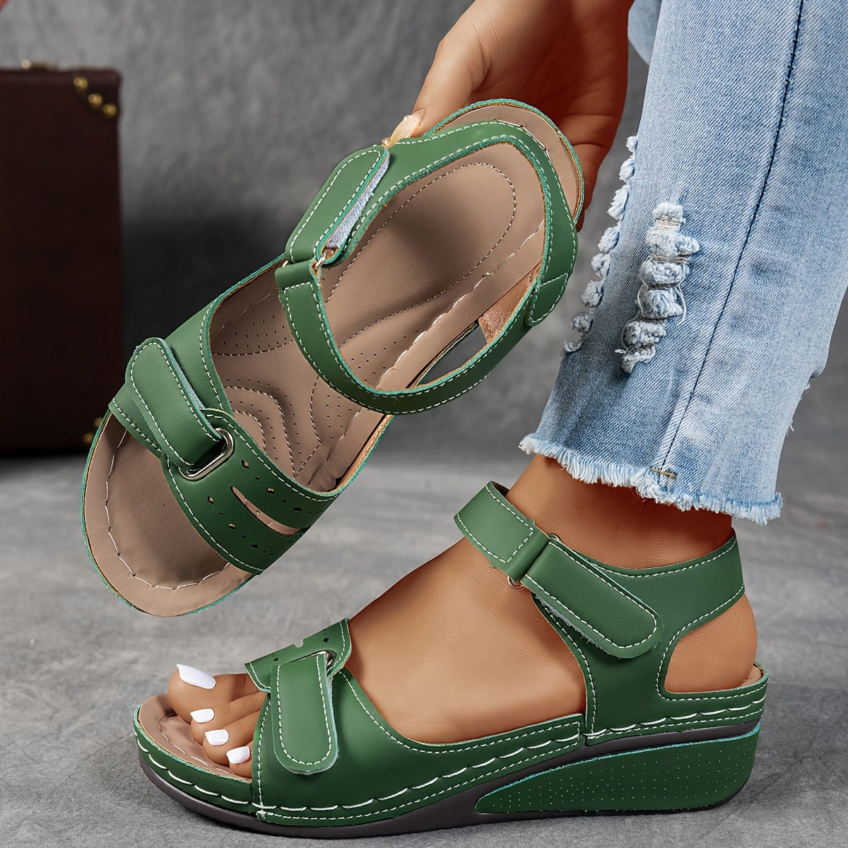 Women’s Orthopedic Comfort Sandals – Adjustable Straps, Cushioned Wide Fit Summer Shoes
