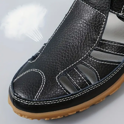 Airfleek Women’s Orthopedic Leather Shoes – Wide Toe Box & Wide Size Comfort Walking Shoes