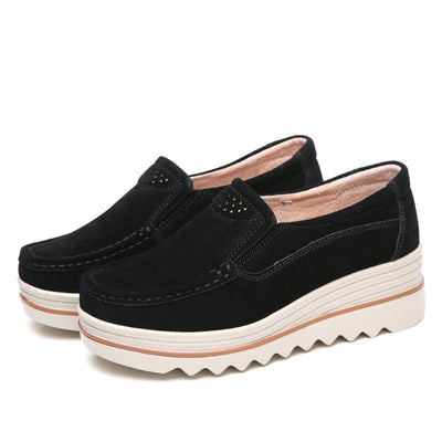 Women’s Wide Fit Orthopedic Suede Leather Shoes – Comfortable Walking & Casual Supportive Footwear