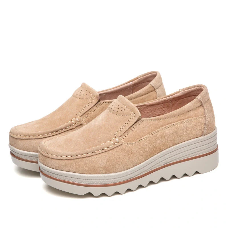 Women’s Wide Fit Orthopedic Suede Leather Shoes – Comfortable Walking & Casual Supportive Footwear