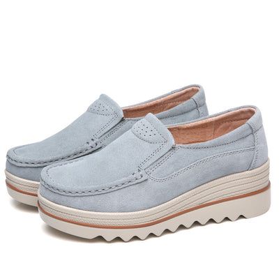 Women’s Wide Fit Orthopedic Suede Leather Shoes – Comfortable Walking & Casual Supportive Footwear
