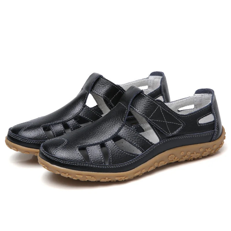 Airfleek Women’s Orthopedic Leather Shoes – Wide Toe Box & Wide Size Comfort Walking Shoes