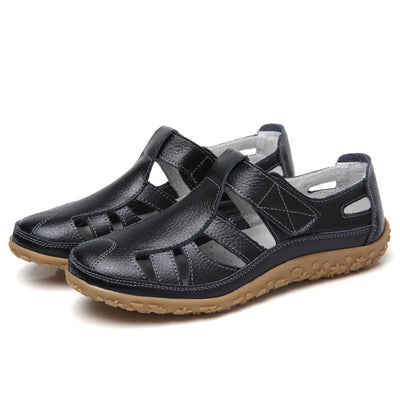 Airfleek Women’s Orthopedic Leather Shoes – Wide Toe Box & Wide Size Comfort Walking Shoes